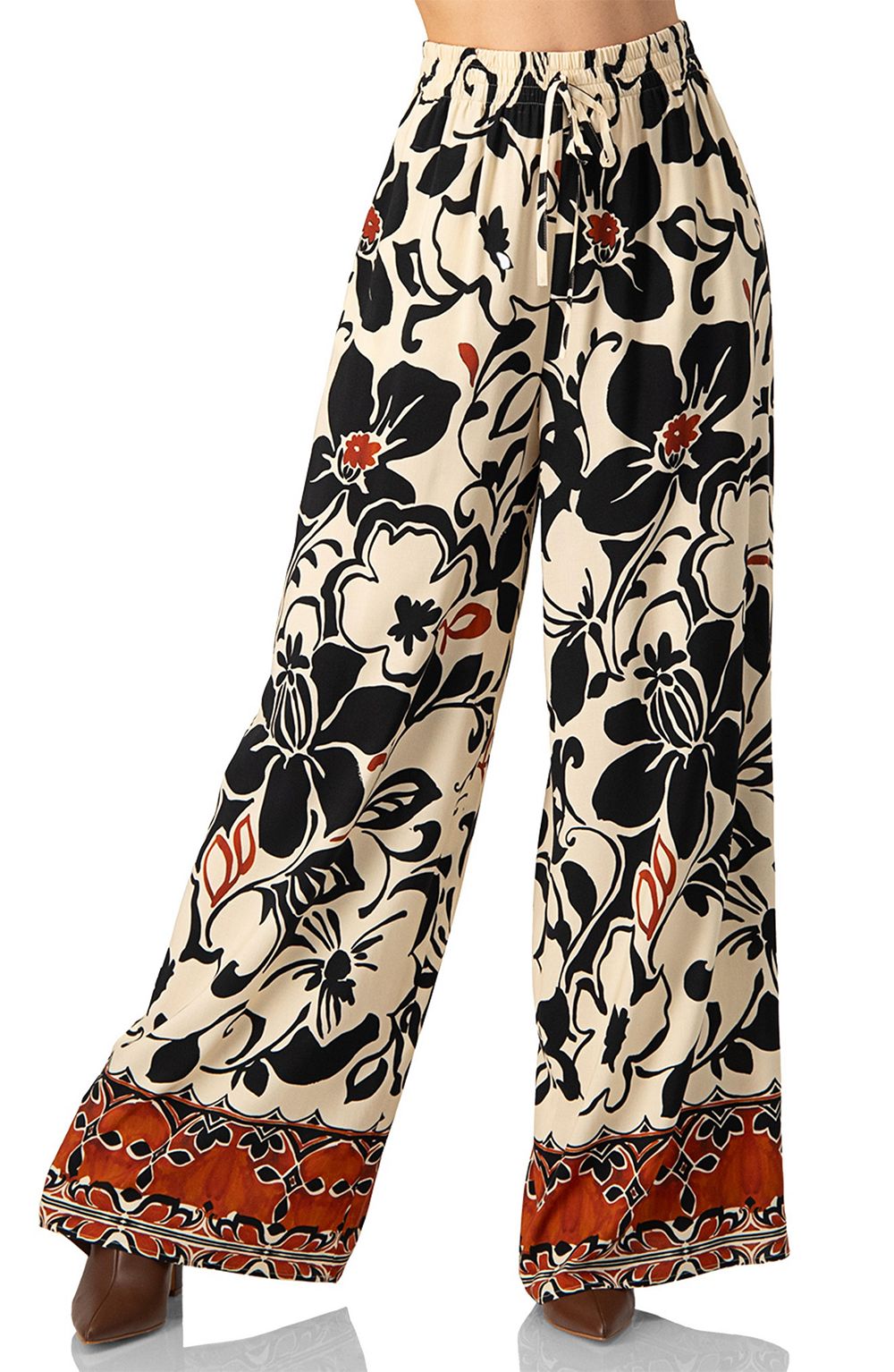 Ivonne Women's Floral Wide Leg Trousers