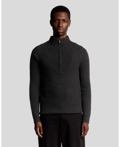 Lyle & Scott Мужской трикотажный свитер на полумолнии