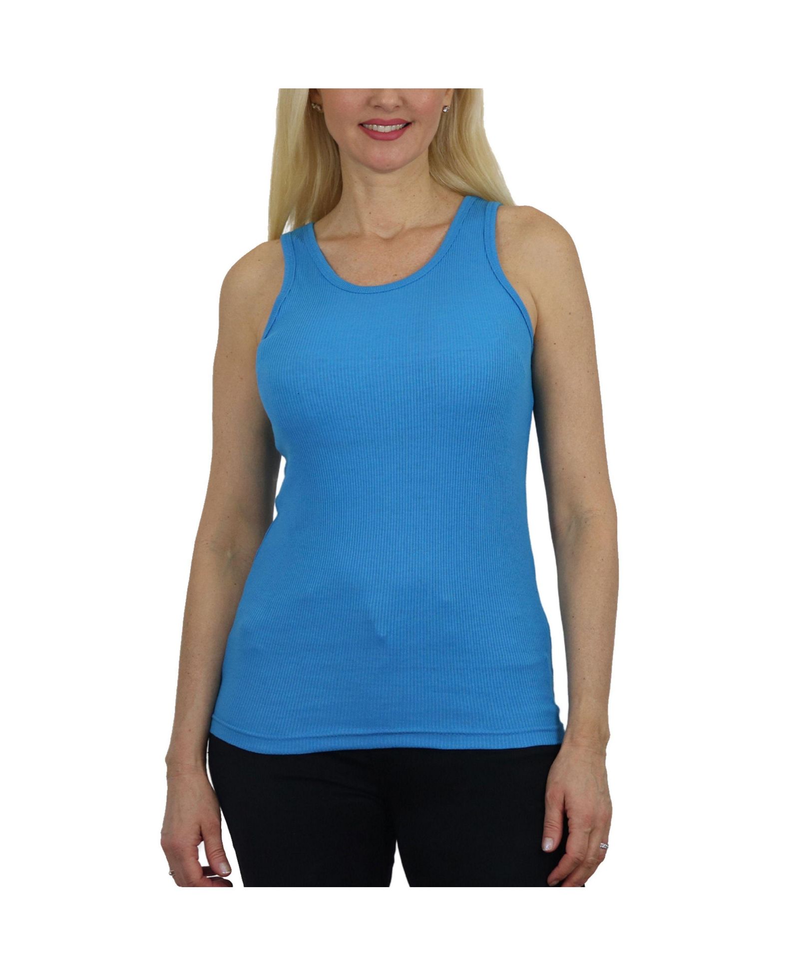 Galaxy By Harvic Women's Loose Fit Ribbed Tank Top
