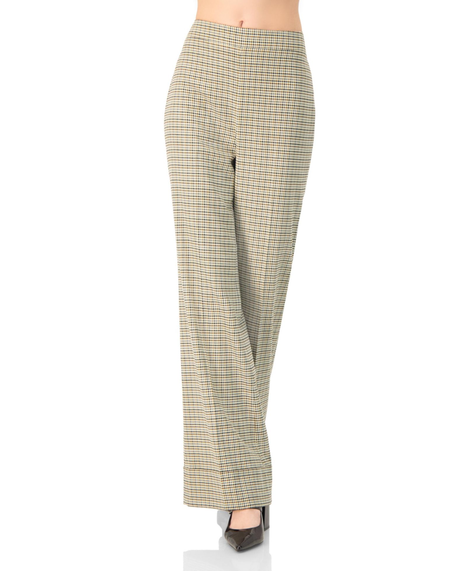 Ivonne Women's High-Waisted Semi-Flare Trousers