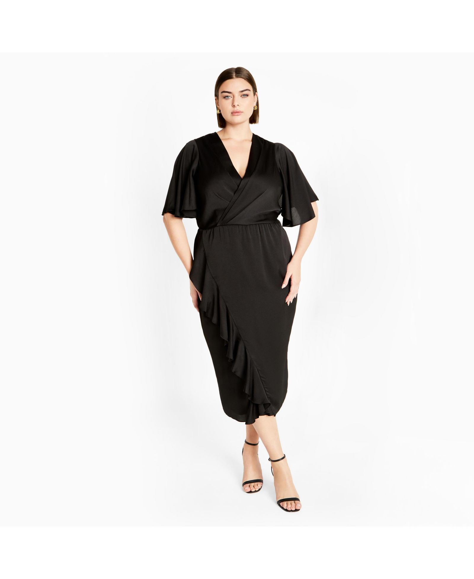 Женское платье Plus Size Soft Ruffle от CITY CHIC