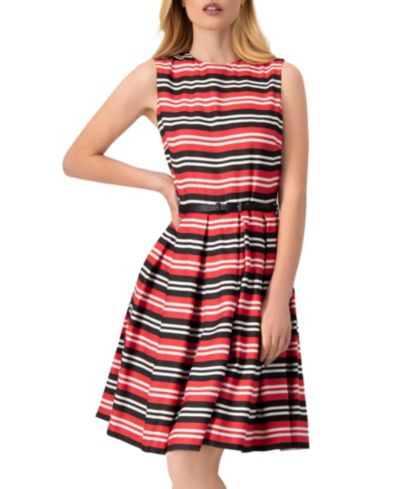 Женское полосатое платье без рукавов крой Fit & Flare от Ivonne
