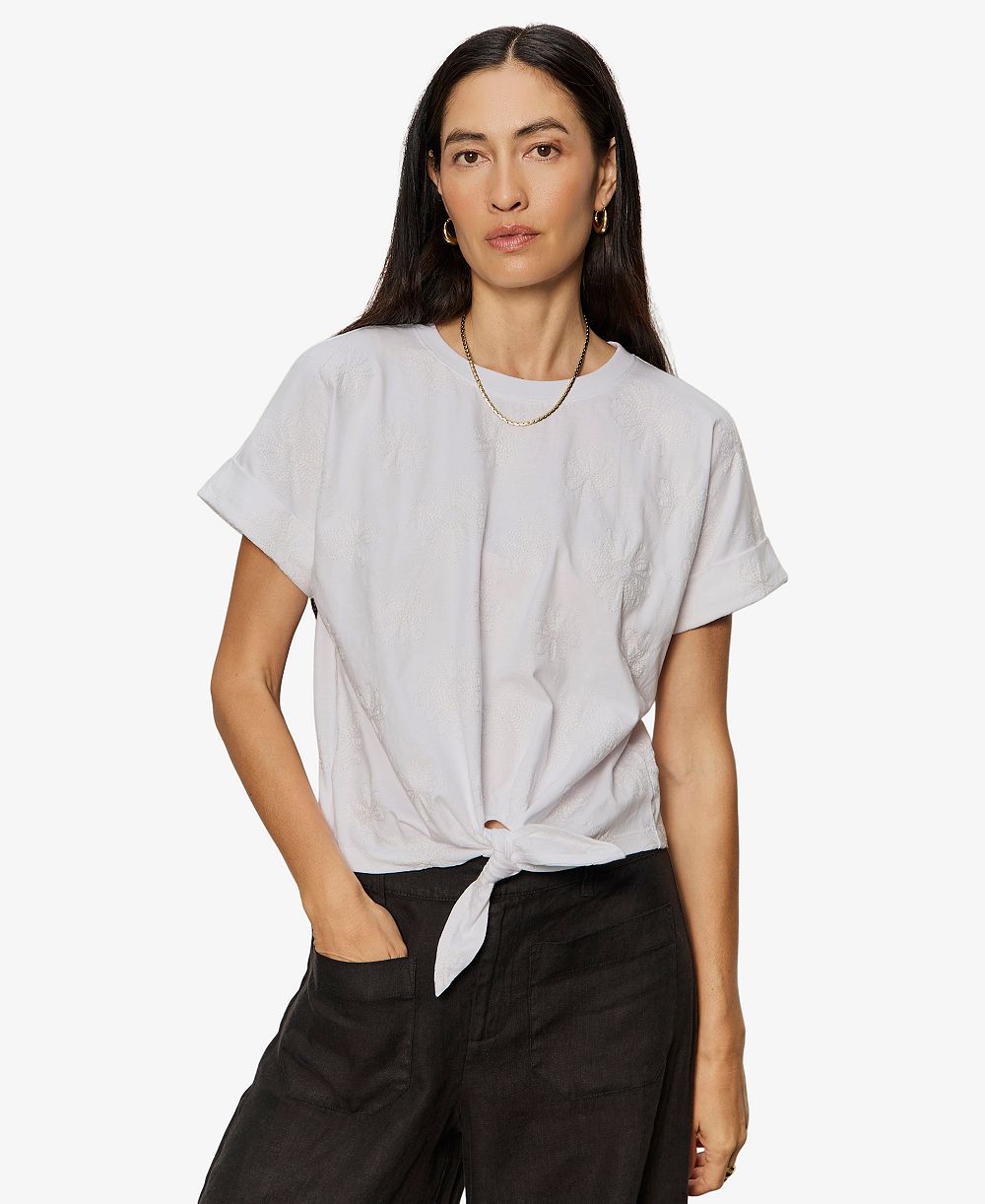 Sanctuary Women's Tie-Front Crewneck Short-Sleeve T-Shirt