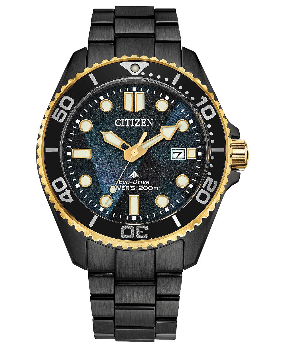 Мужские часы Citizen Special Edition Promaster Dive "Light in Black" 3 Gray Stainless Steel Bracelet, 40.6mm