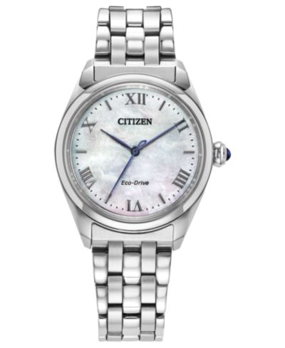 Citizen Женские классические часы на браслете из нержавеющей стали Silver-Tone 33mm