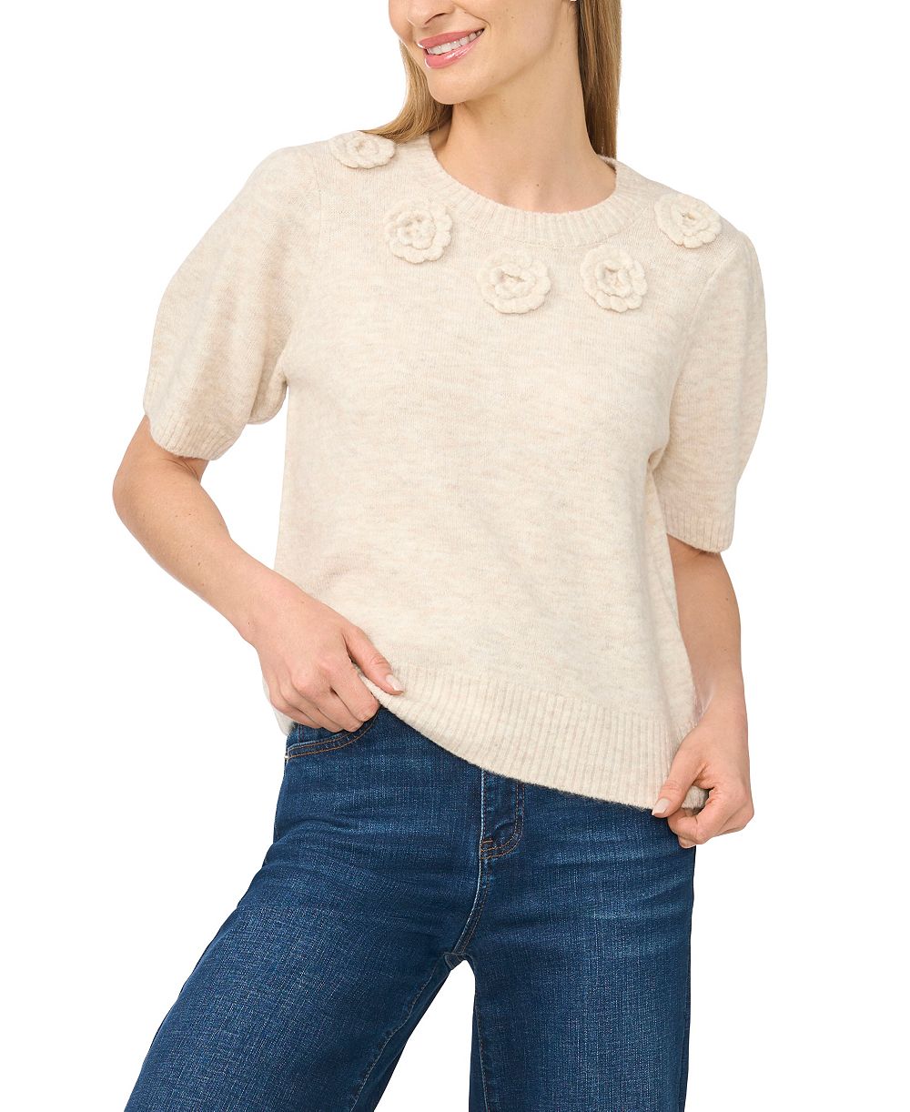 Женский джемпер CeCe Short-Sleeve Crewneck Knit-Flower
