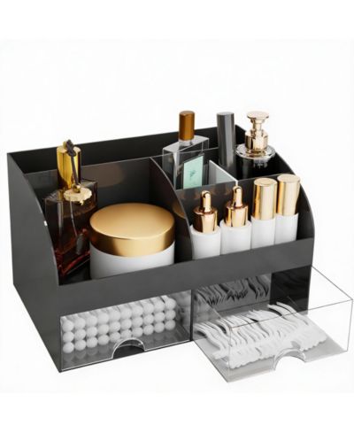 YIGII  Makeup Organizer with 6 Sections & 2 Drawers for Desk, Bathroom, & Bedroom