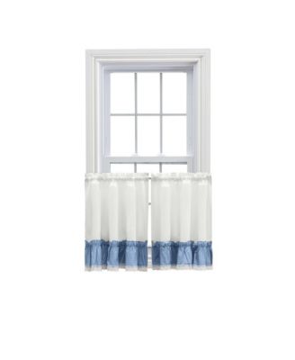 Ellis Curtain Madelyn Ruflled Victorian 1.5" Rod Pocket Window Curtain Tiers Slate