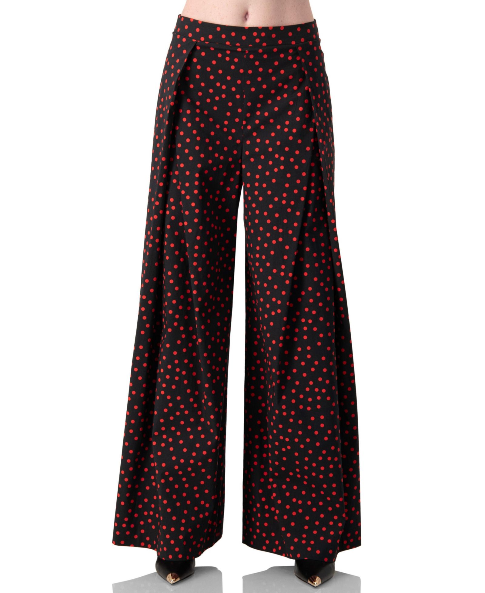 Ivonne Women's Wide-Leg Polka Dot Pants