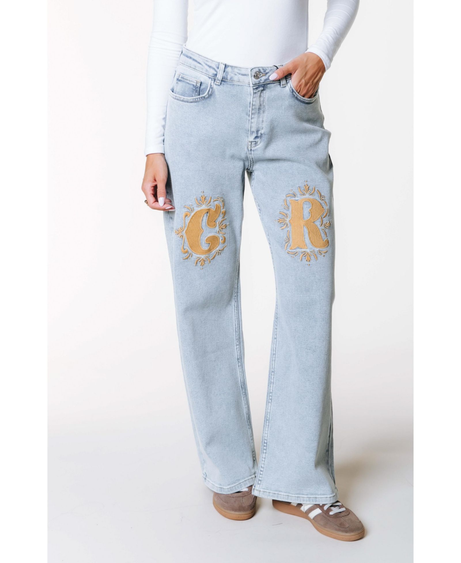 Женские джинсы Colourful Rebel Gaias CR Logo High Rise Straight Leg Denim