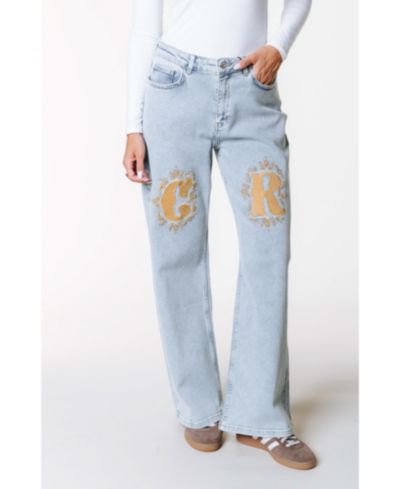 Colourful Rebel Women's Gaias CR Logo High Rise Straight Leg Denim Pants
