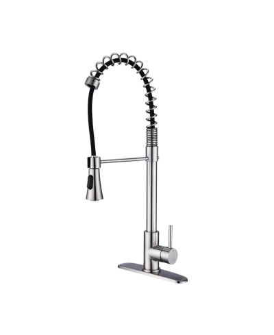 RAINSKEN Kitchen Faucet, with Pull Down, Sprayer Single Hole Stainless Steel Sink Faucet, for Farmhouses, RV, Laundry Room, Outdoor, and Campers