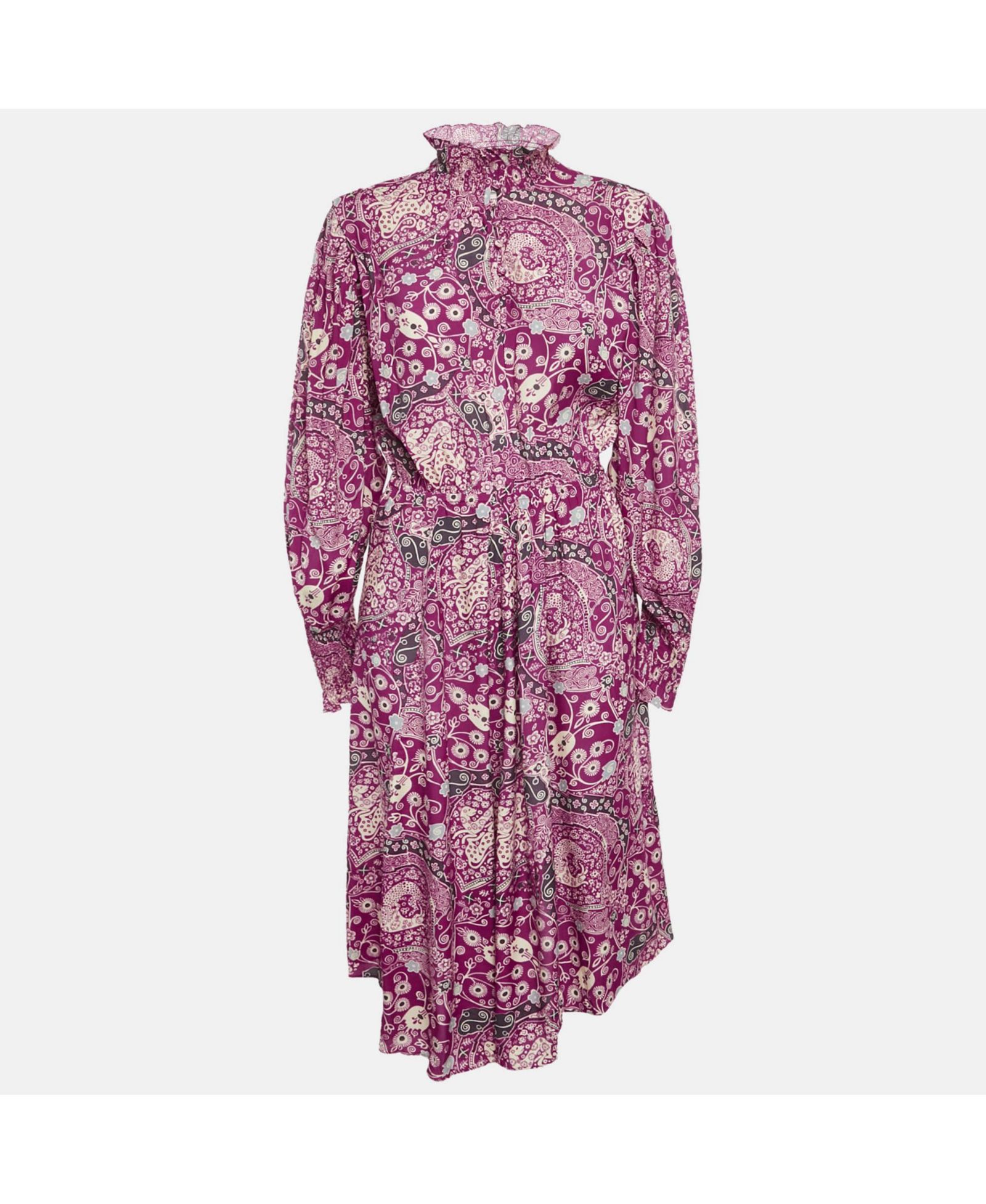 Платье миди Isabel Marant Women's Etoile Pink Printed Crepe Cescott