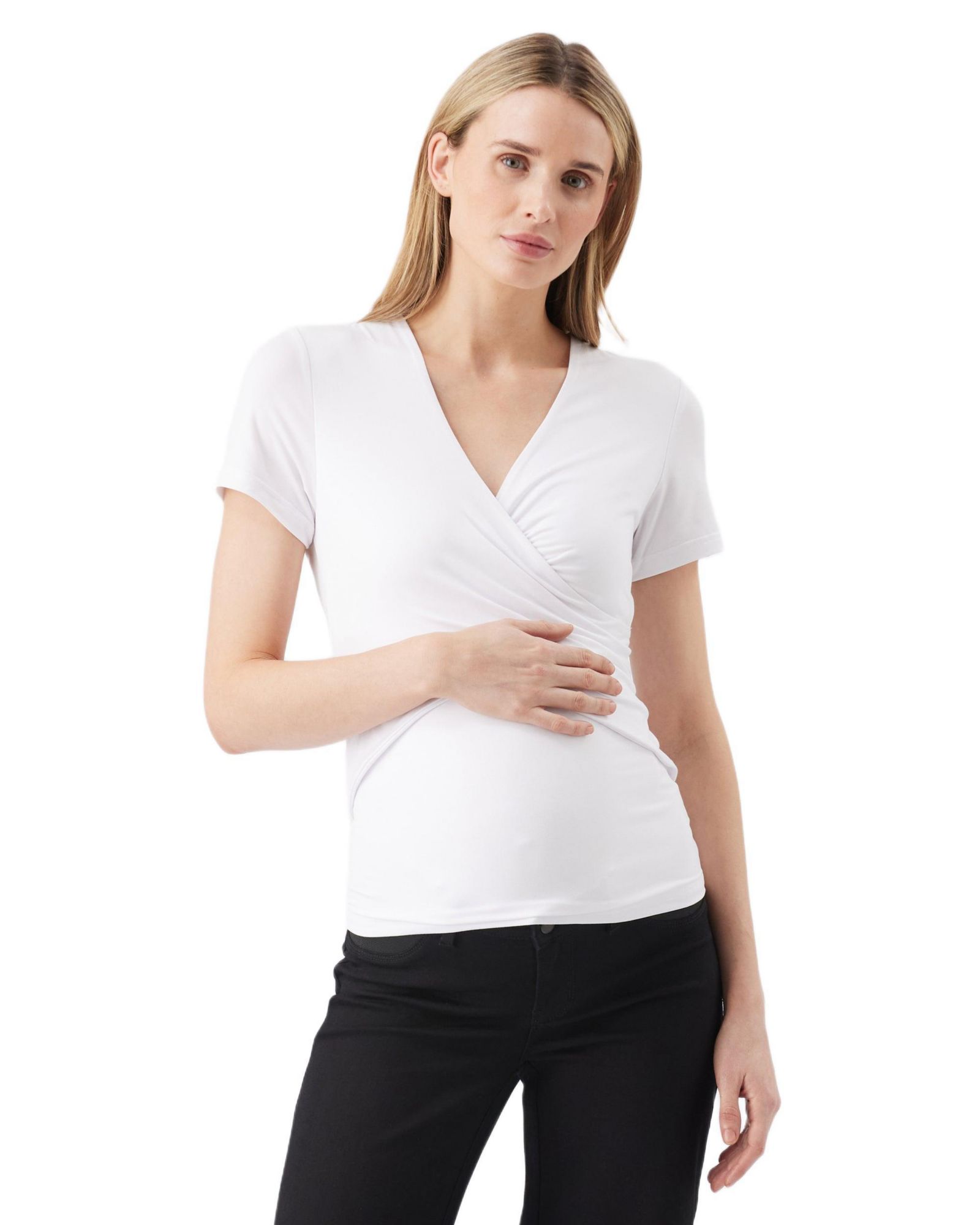 Ripe Maternity Maternity Ripe Luxe Knit Embrace Nursing Tee White