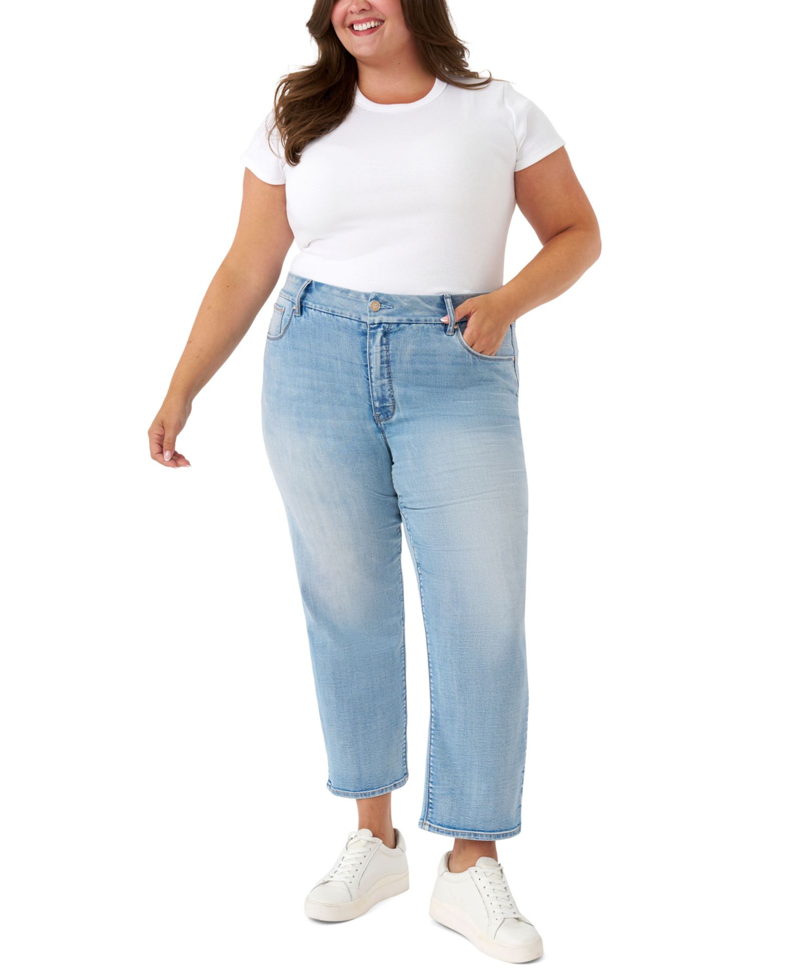Прямые джинсы Seven7 Plus Size Tummyless Ankle