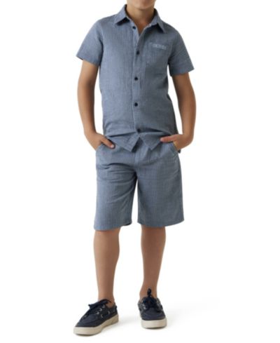 GUESS Boys' 8-16 Seersucker Chino Shorts