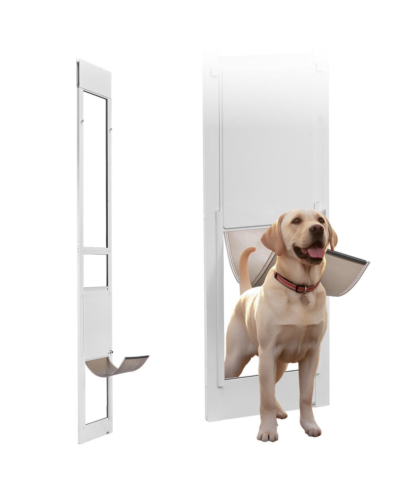 COZITO Sliding Glass Door Pet Door Insert, Adjustable Height 91–96", Locking Frame, 10.25" x 16.25" Flap