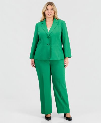 Брючный костюм Le Suit Plus Size Two-Button Waist-Inset
