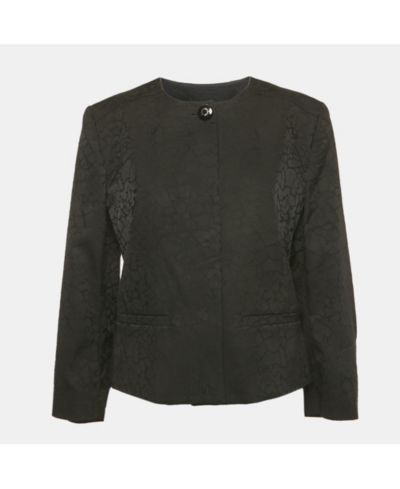 Женская куртка Pre-Owned Versace Black Jacquard Button Front