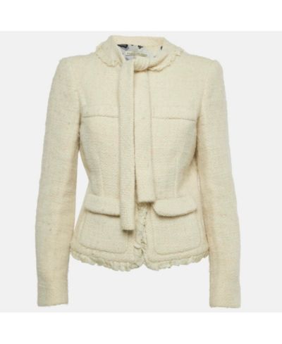 Pre-Owned Balenciaga женский твидовый жакет кремового цвета