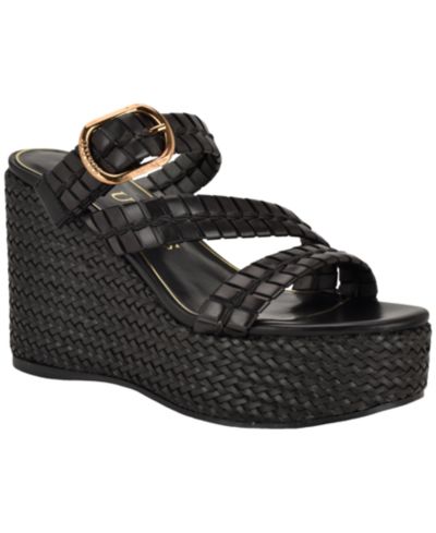 GUESS Women's Evana Woven Platform Wedge Sandal