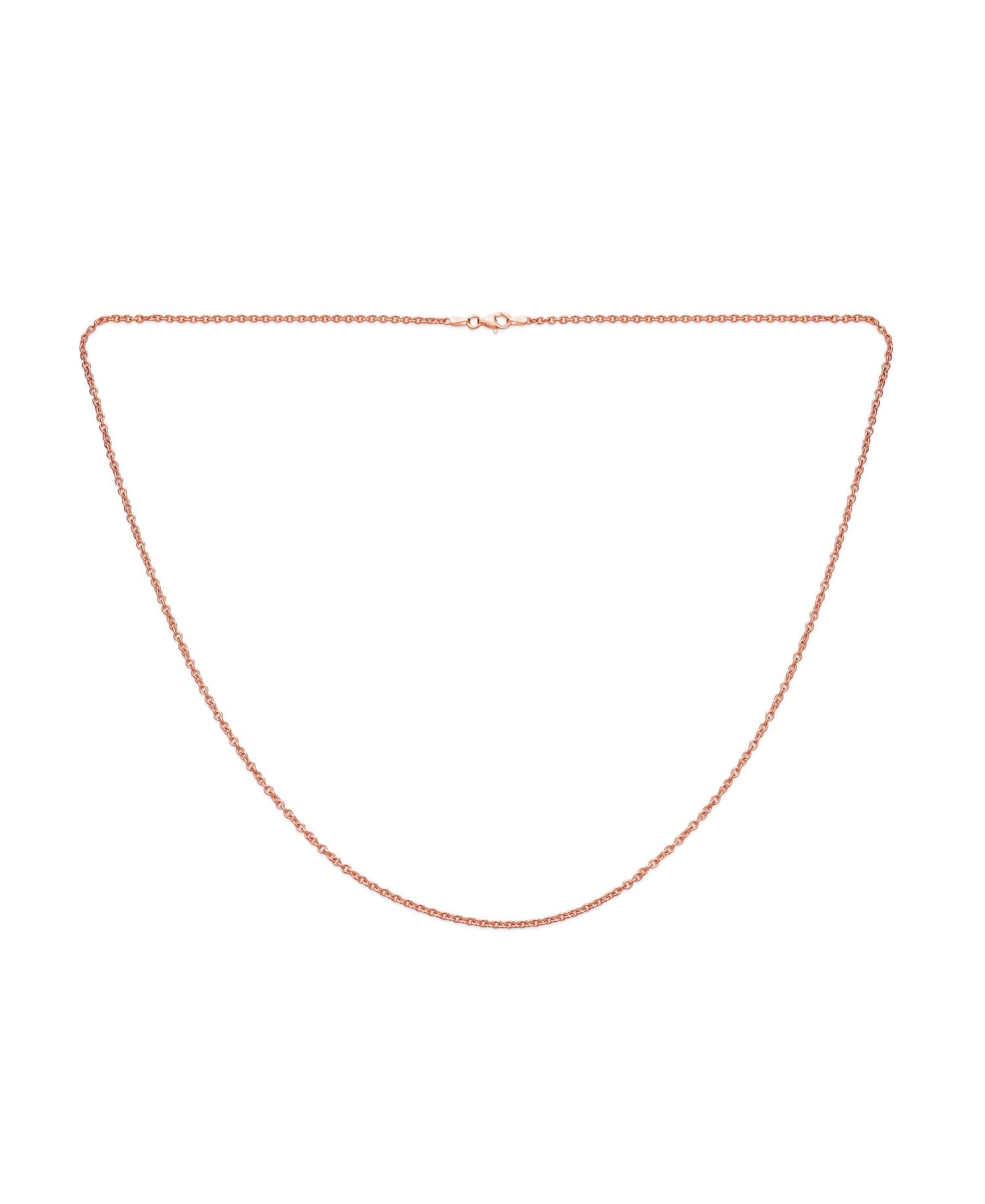 Bling Jewelry Simple Thin 2MM Rose Gold Plated .925 Sterling Silver Rolo Cable Chain Necklace 18 Inch