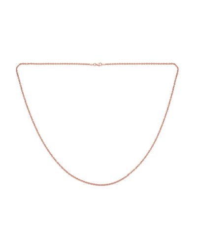 Bling Jewelry Simple Thin 2MM Rose Gold Plated .925 Sterling Silver Rolo Cable Chain Necklace 18 Inch