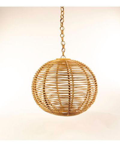 Подвесной светильник Wicker Village Handwoven Rattan, круглый потолочный фонарь Boho для гостиной и спальни