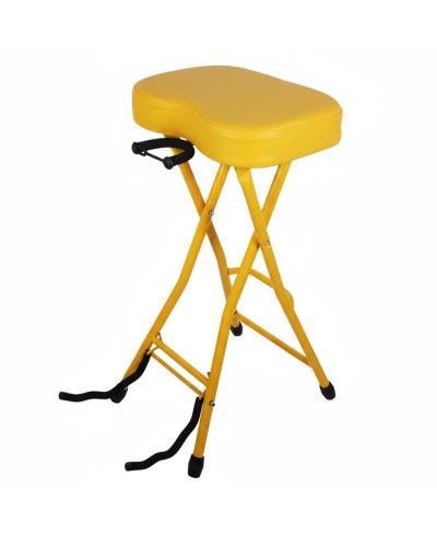 5 Core Guitar Stool 3.15" Padded Chair Foldable Heavy Duty Music Seat Built in Foot Rest Guitar Stand