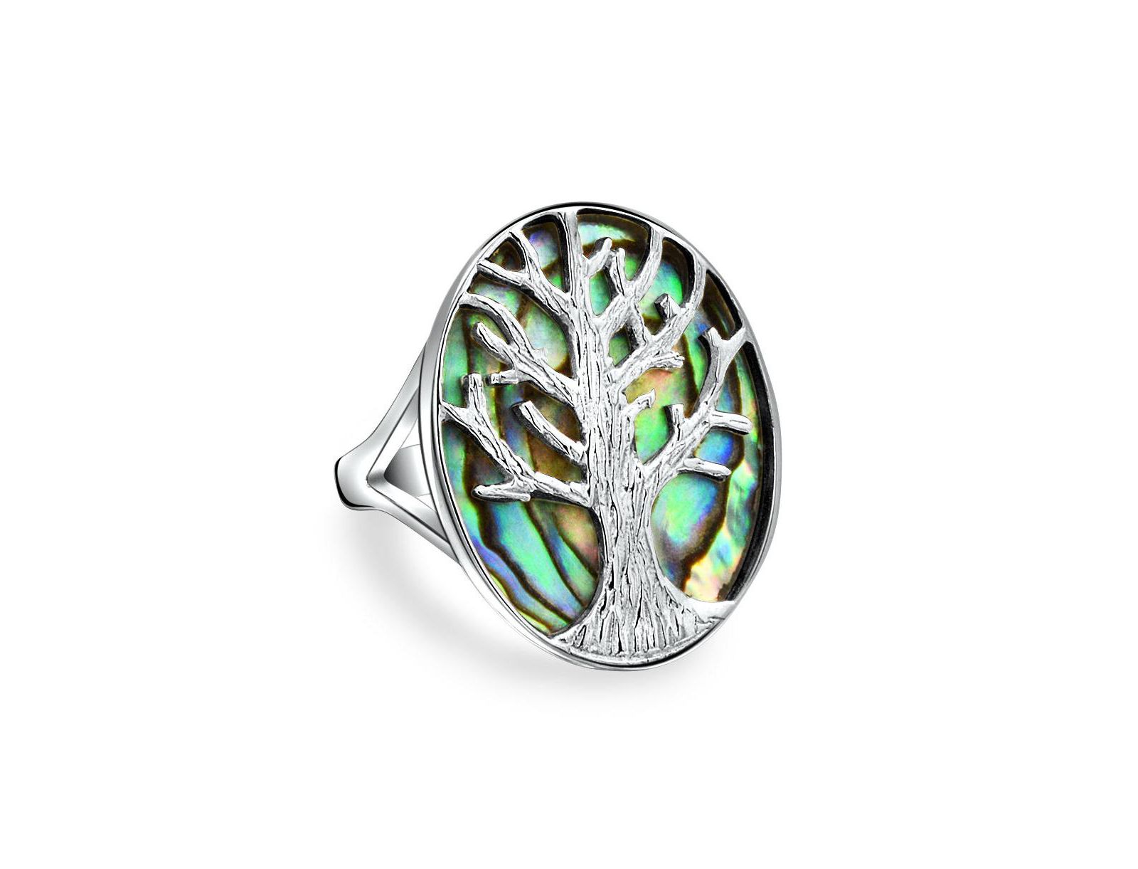 Bling Jewelry Abalone Shell Multicolor Tree of Life Ring