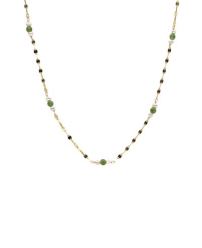 seree Elena Jade and Freshwater Pearl Beaded Necklace