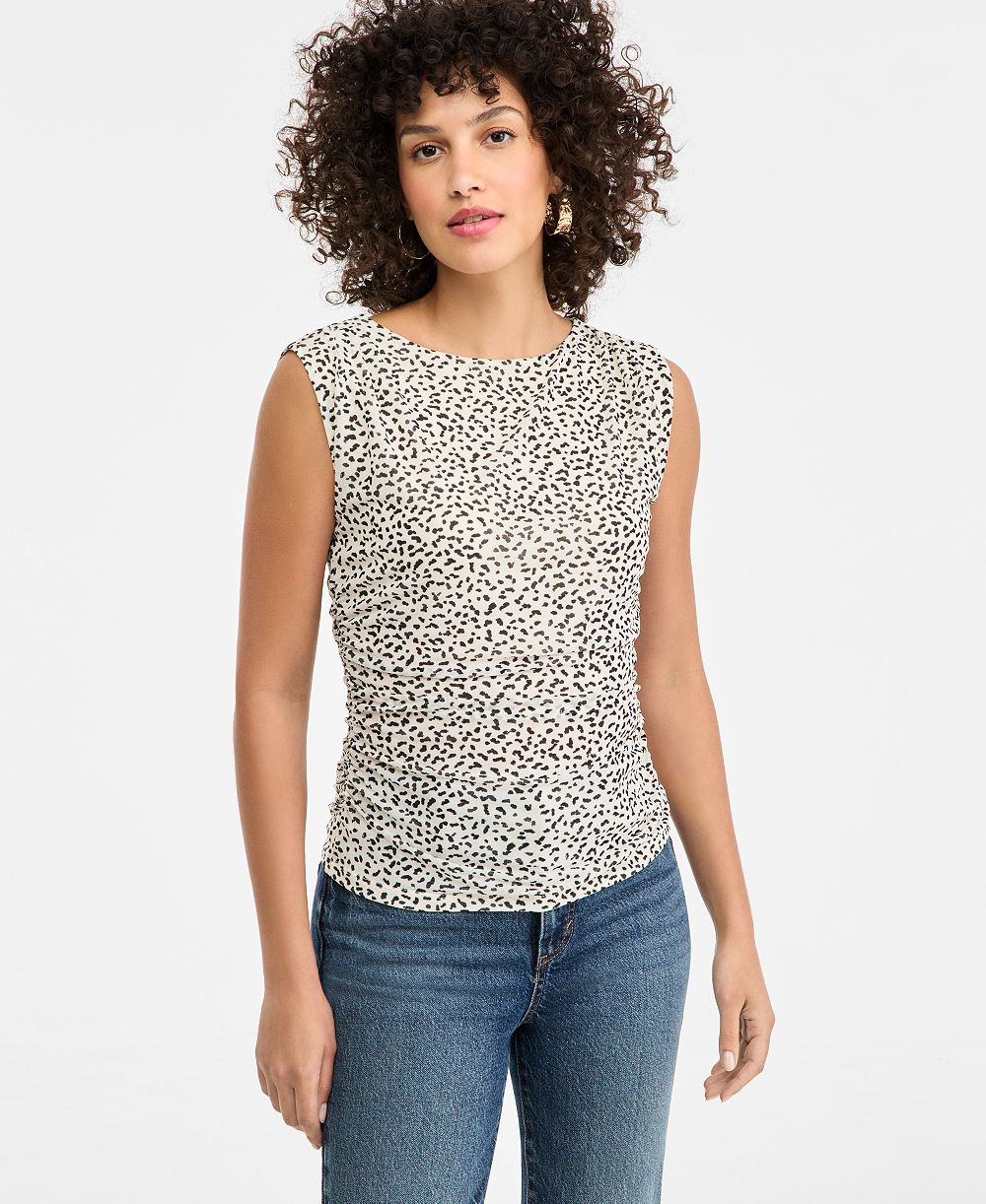 I.N.C. International Concepts Women's Printed Mesh Sleeveless Top, Macy's Exclusive