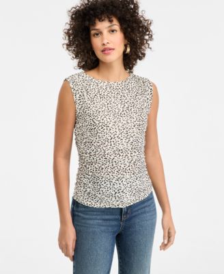 I.N.C. International Concepts Women's Printed Mesh Sleeveless Top, Macy's Exclusive