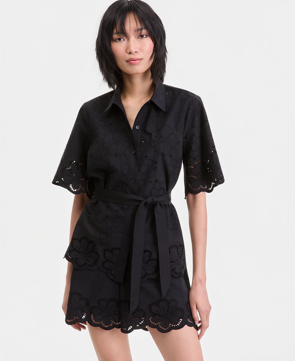 I.N.C. International Concepts Женская блузка Cotton Eyelet Tie-Waist