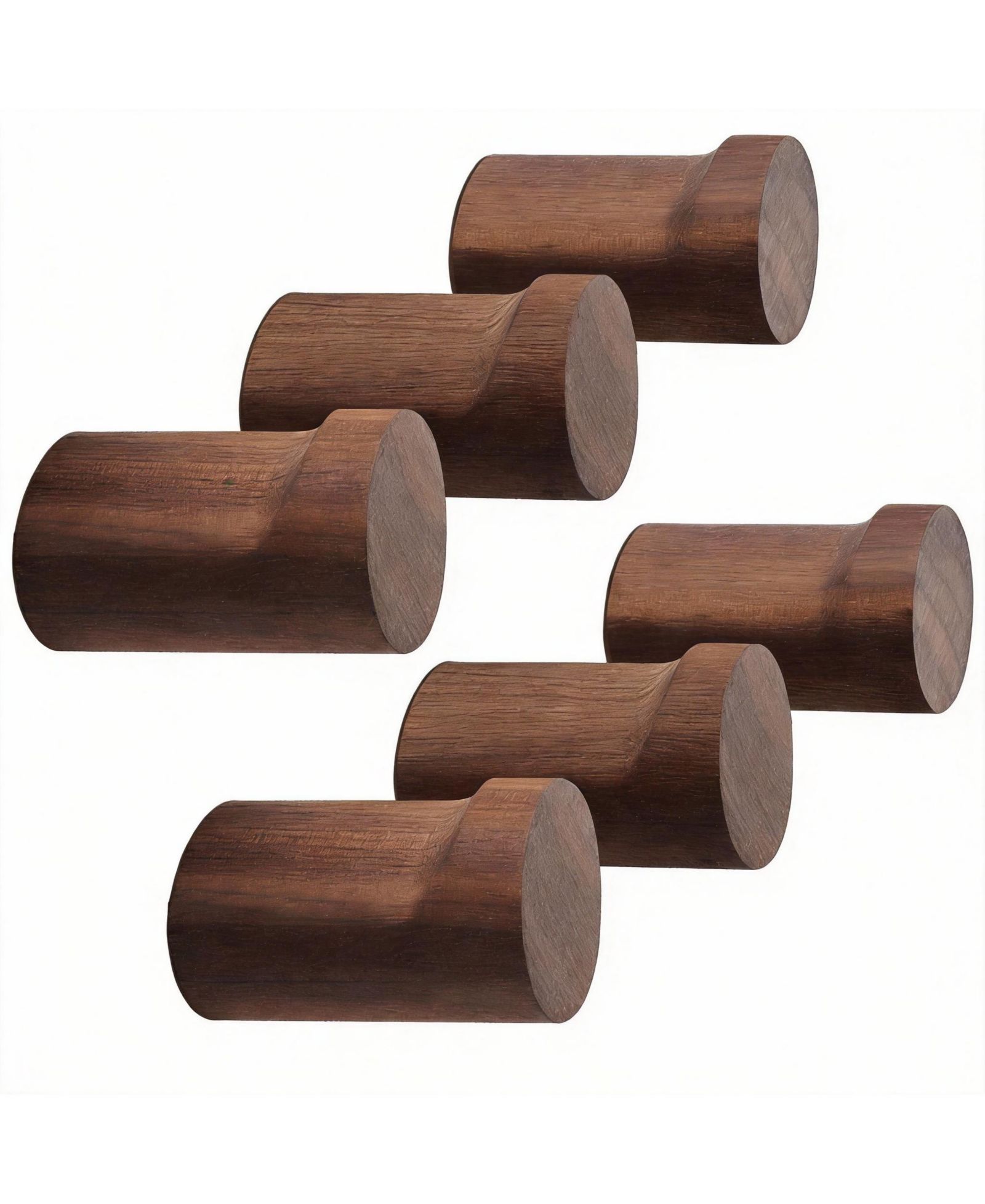 YIGII Handcrafted Walnut Wood Wall Hooks – Rustic Coat, Hat & Bag Organizer