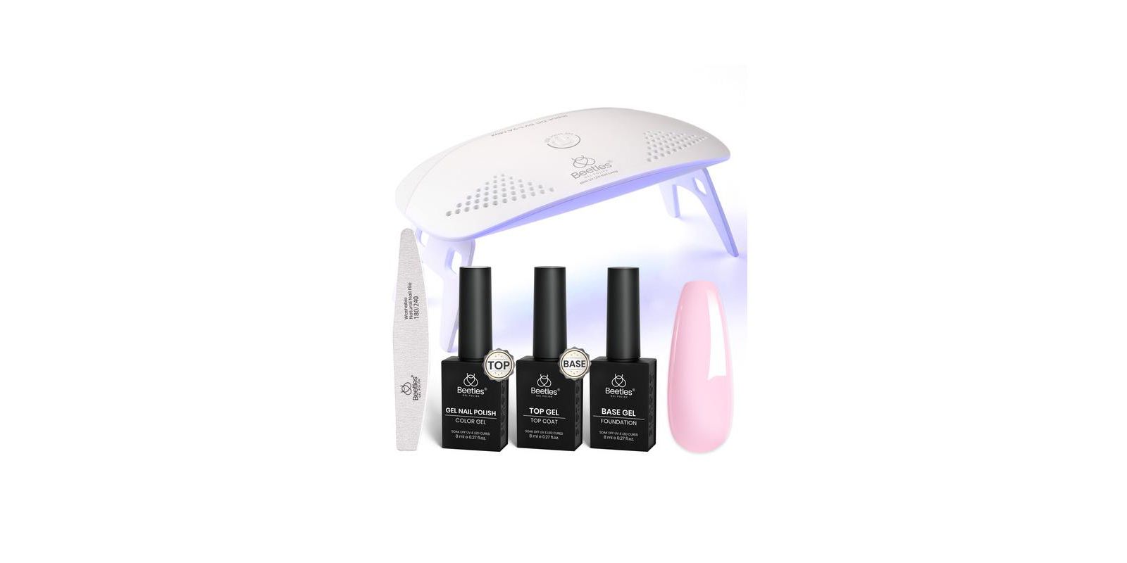 Набор гель-лаков Beetles Nude Pink с UV LED лампой