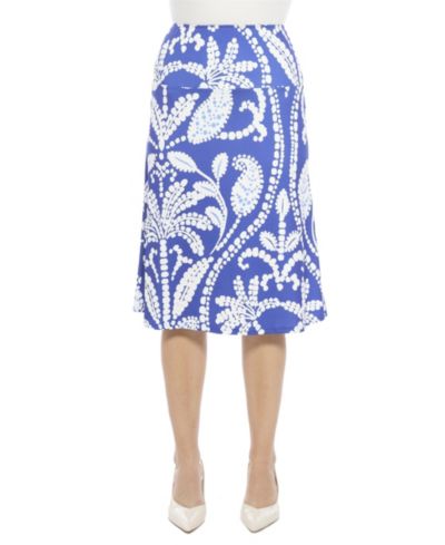 Женская юбка 24seven Comfort Apparel Paisley Elastic Waist Knee Length A-Line