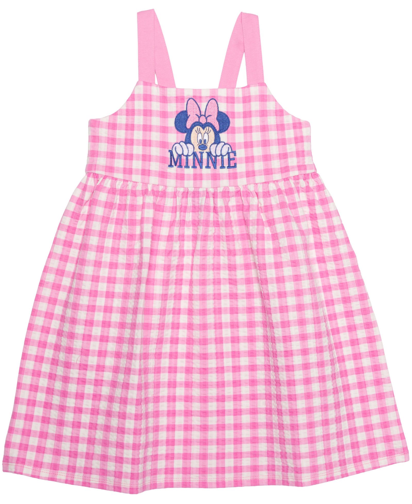 Disney Платье Minnie Mouse Gingham без рукавов для девочек 2T-6X