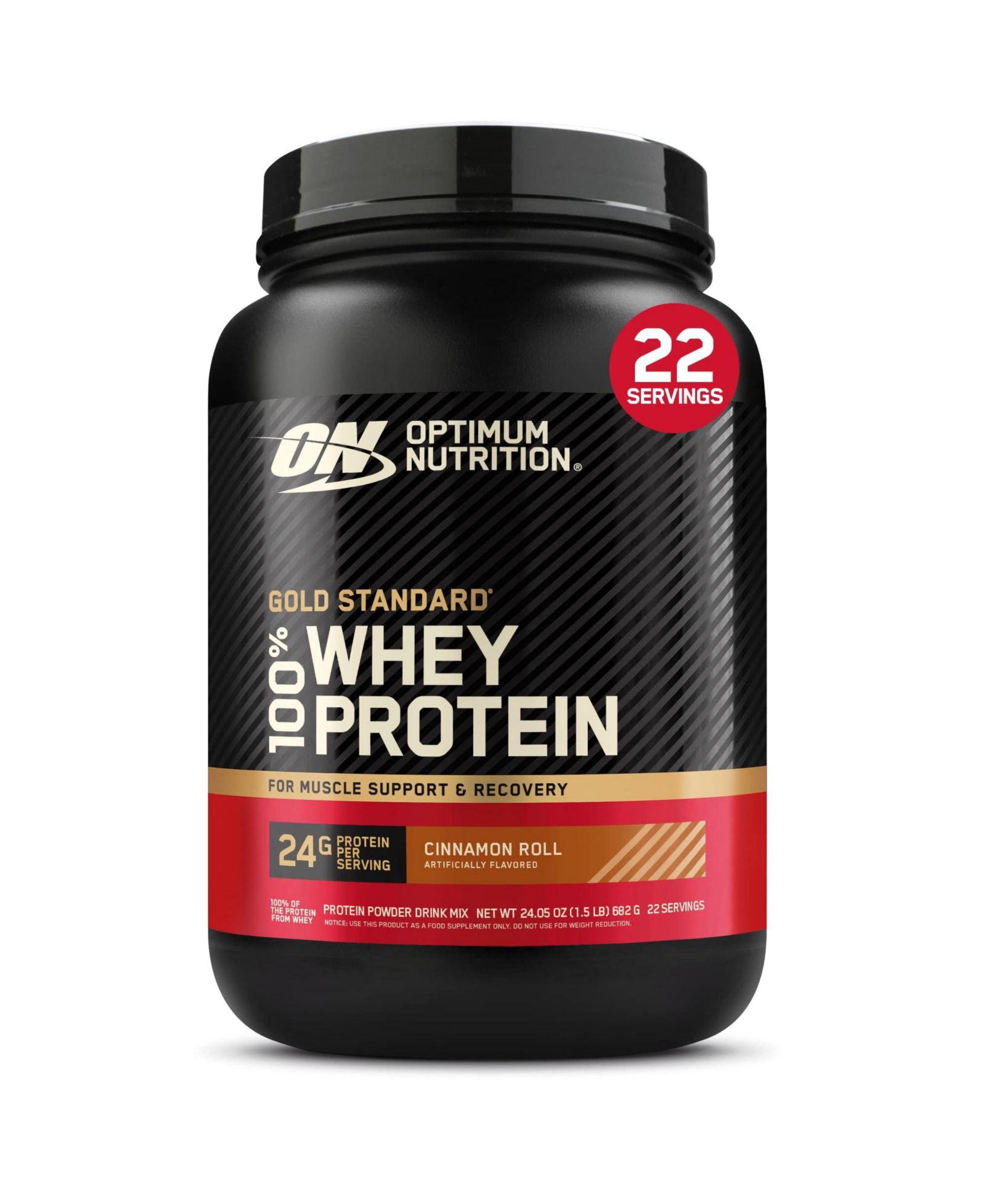 Optimum Nutrition Gold Standard 100% Whey Protein порошок для коктейлей, Cinnamon Roll, 24 oz