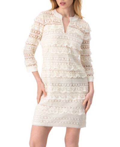 Ivonne Women's Natural Lace Mini Dress