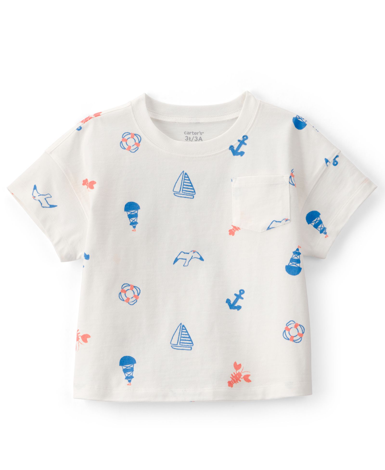 Carter's Boys' 2T-5T Nautical Pocket Short-Sleeve T-Shirt