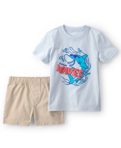 Carter's Boys' Toddler 2T-5T Shark Top & Short, 2-Piece Set