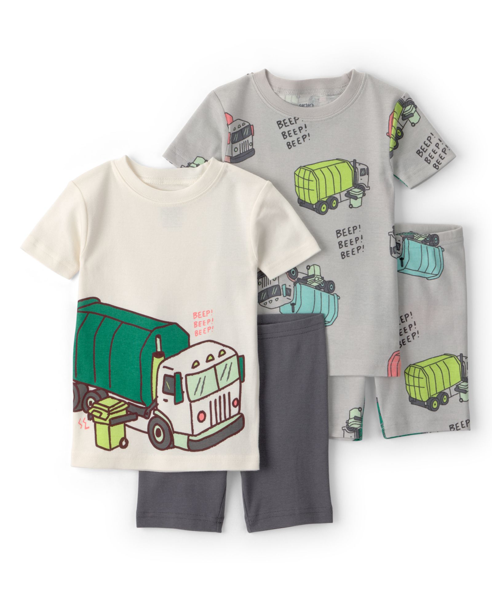 Carter's Детская пижама из хлопка с коротким рукавом и шортами, плотная посадка, 4 предмета