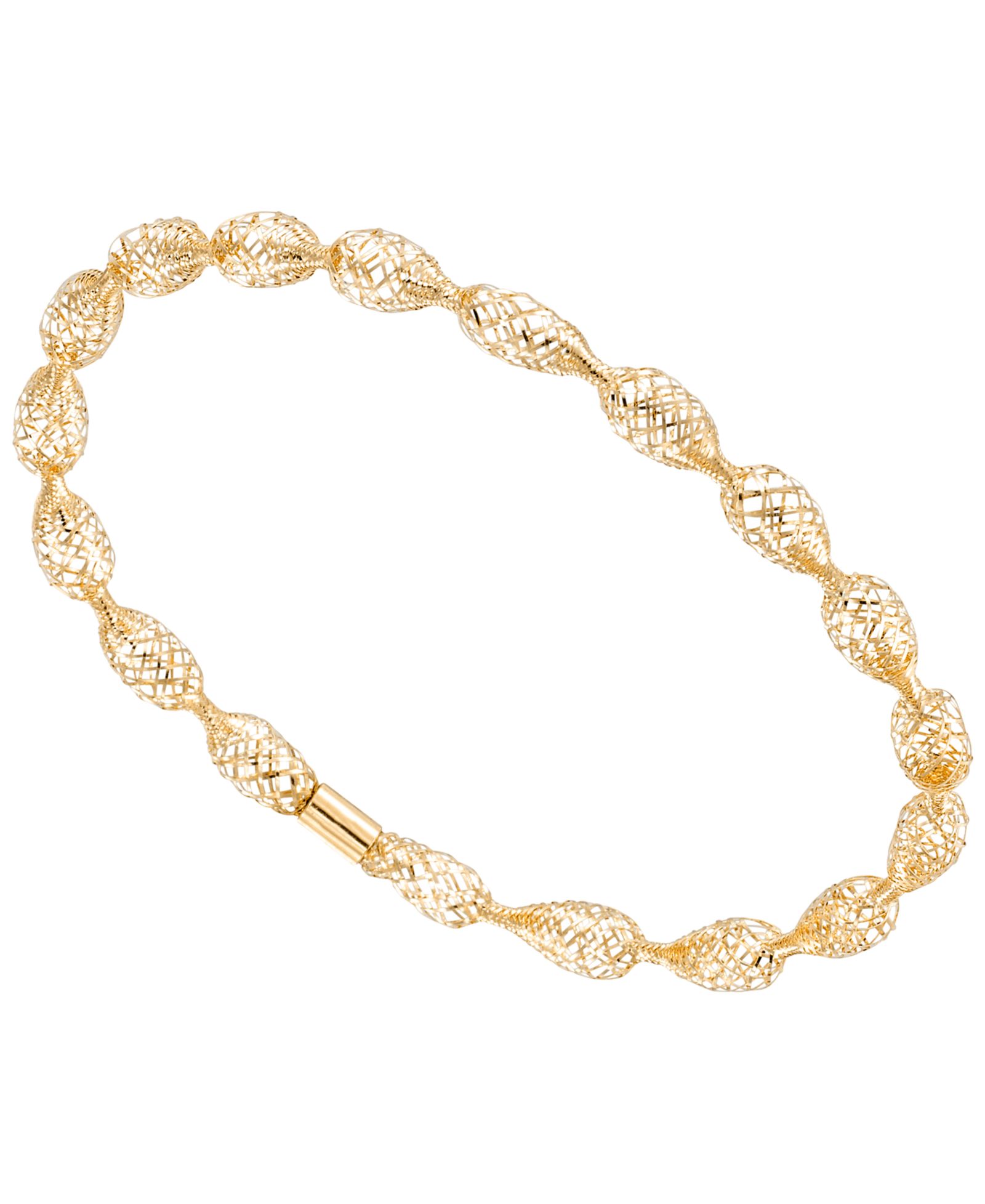 Браслет Macy's Flexible Open Work Stretch Oval, 10k Yellow Gold