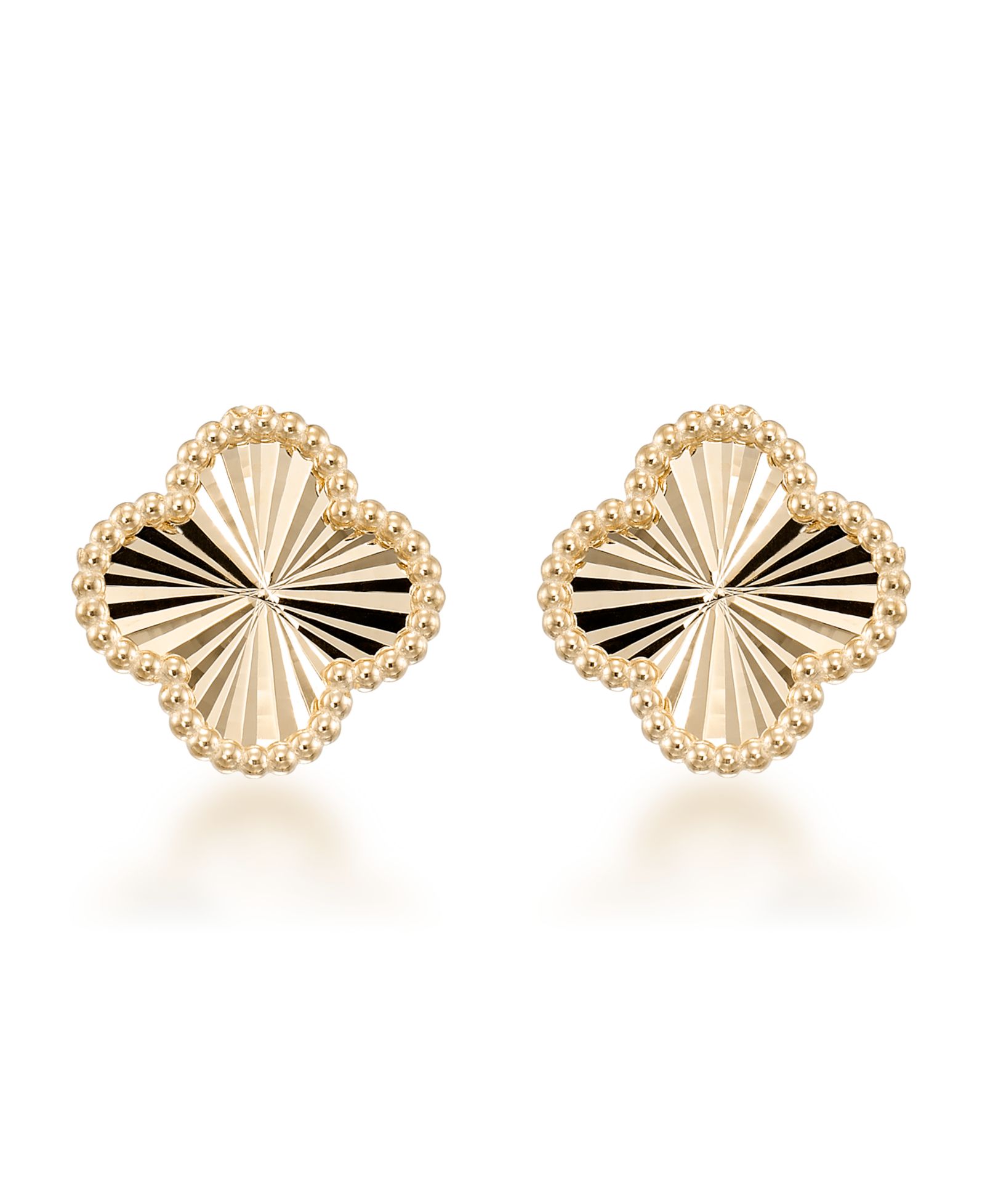 Macy's Textured Clover Stud Earrings in 10k Yellow Gold