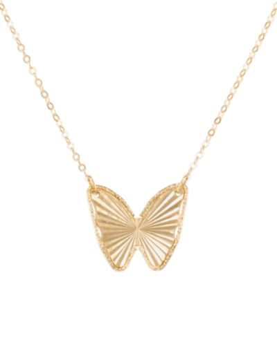 Подвеска Macy's Textured Butterfly в 10k желтом золоте