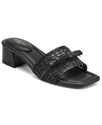 Rockport Women's Clarice Square Toe Slip-On Dress Sandals