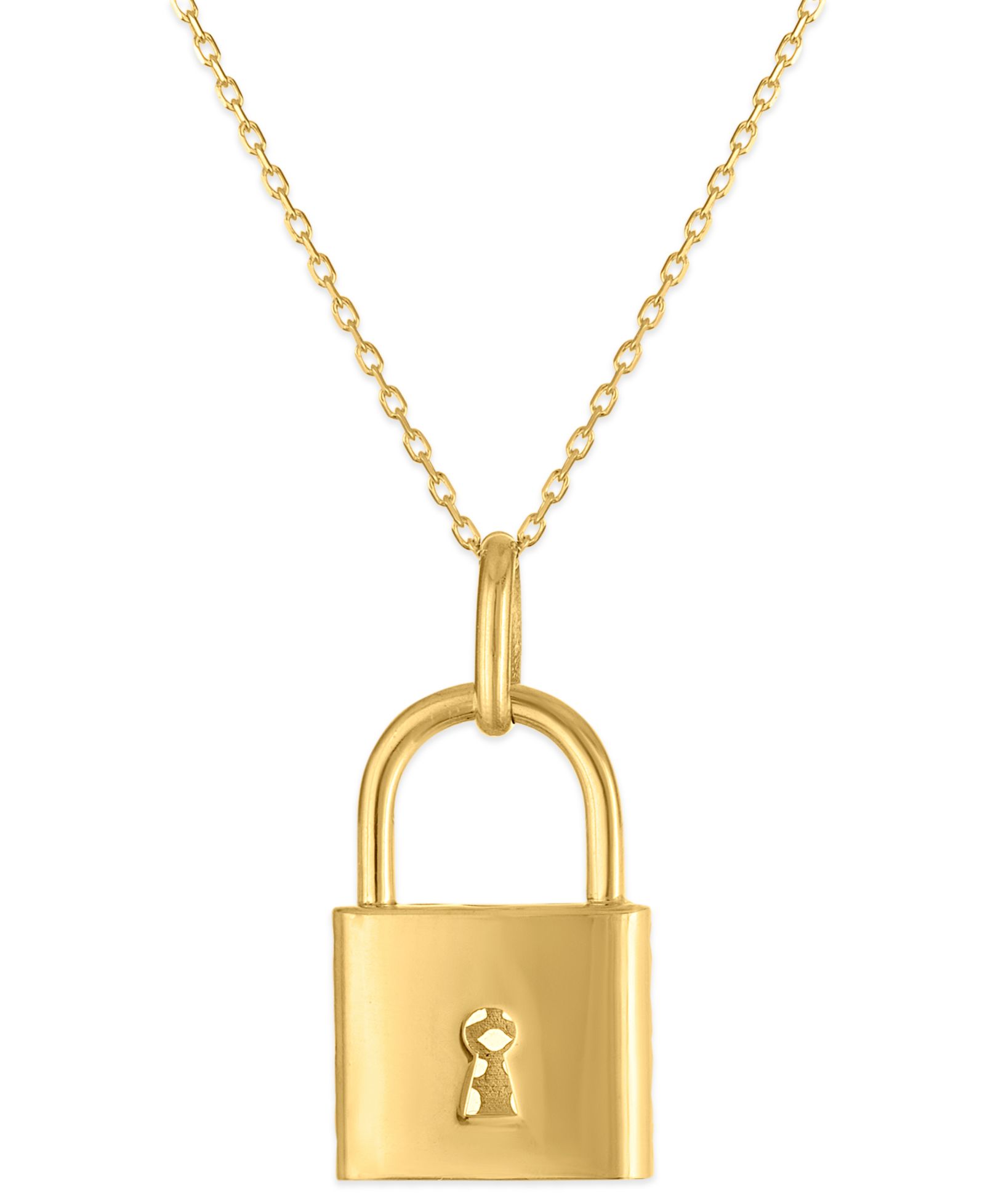 Macy's Padlock Pendant Necklace in 10k Gold
