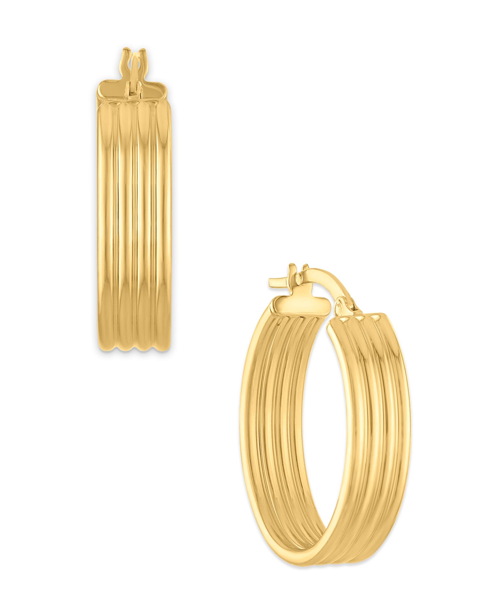 Серьги-кольца Oval Hoop в золоте 10k