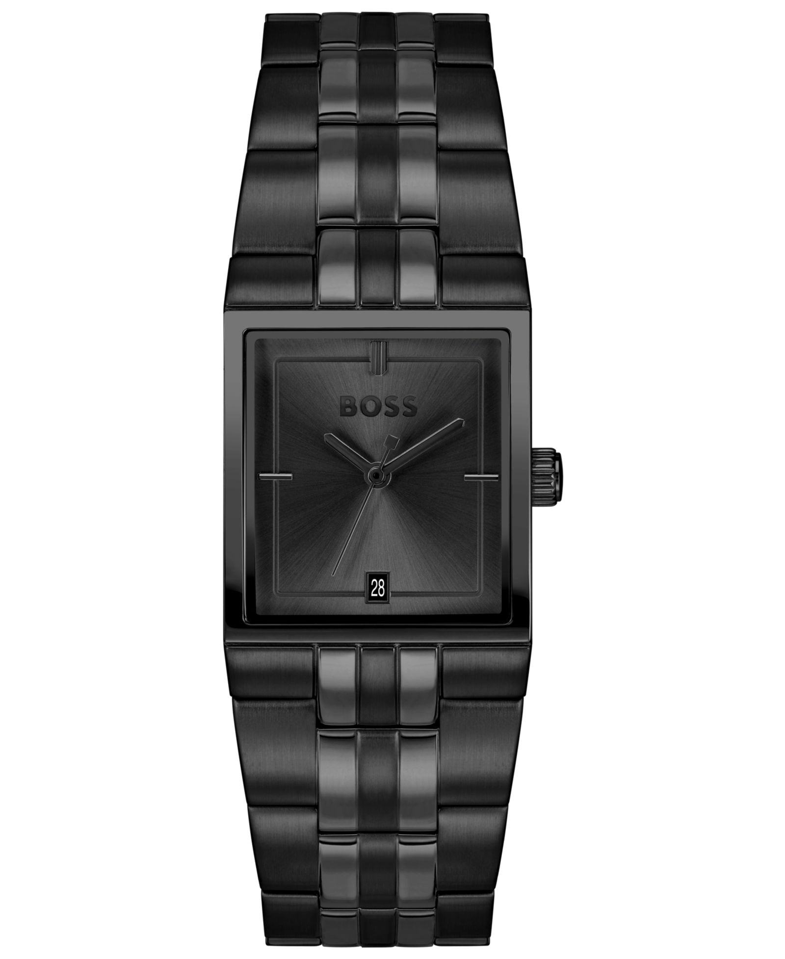 Мужские кварцевые часы Hugo Boss Strivo Ionic Plated Black Steel, 25.6mm